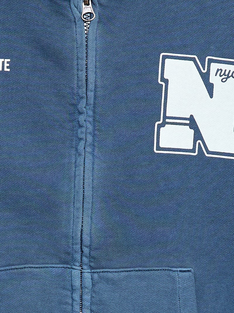 Sudadera con cremallera y capucha con diseño Azul - Kiabi