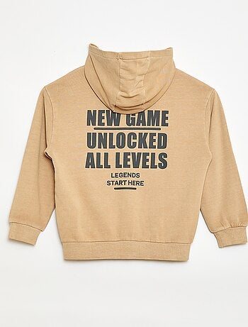 Sudadera con cremallera y capucha con diseño