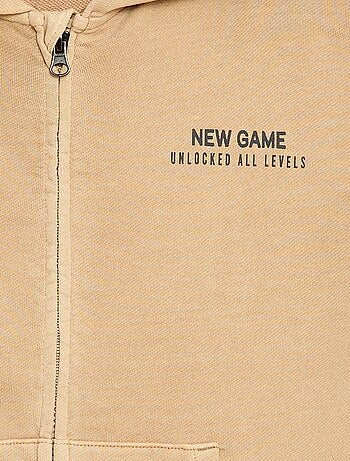 Sudadera con cremallera y capucha con diseño