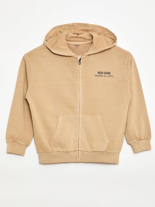 Sudadera con cremallera y capucha con diseño - Kiabi
