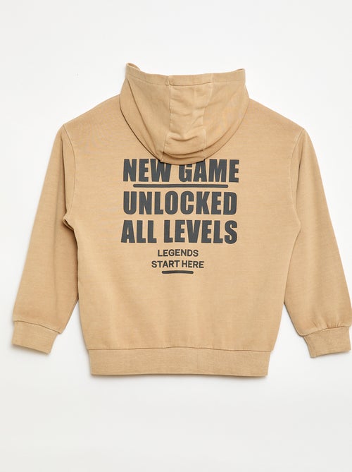 Sudadera con cremallera y capucha con diseño - Kiabi