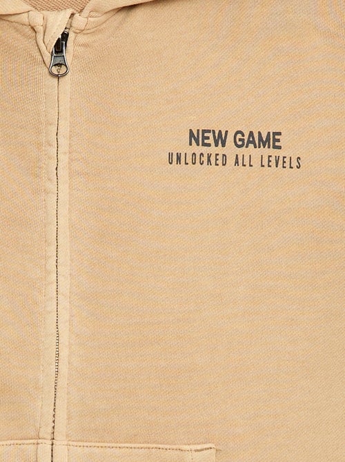 Sudadera con cremallera y capucha con diseño - Kiabi