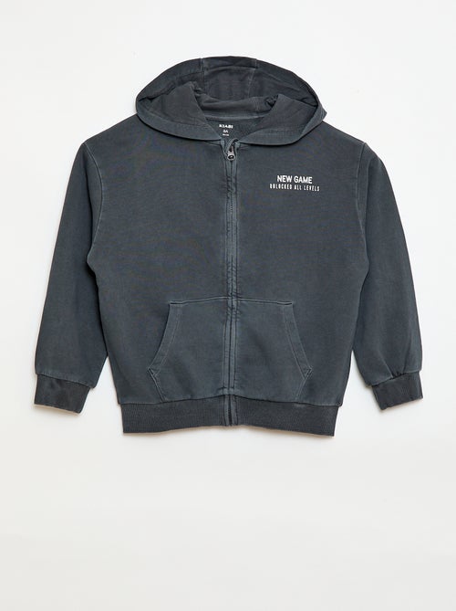 Sudadera con cremallera y capucha con diseño - Kiabi
