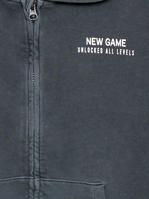 Sudadera con cremallera y capucha con diseño - Kiabi