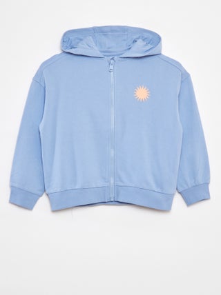 Sudadera con cremallera y capucha corte loose