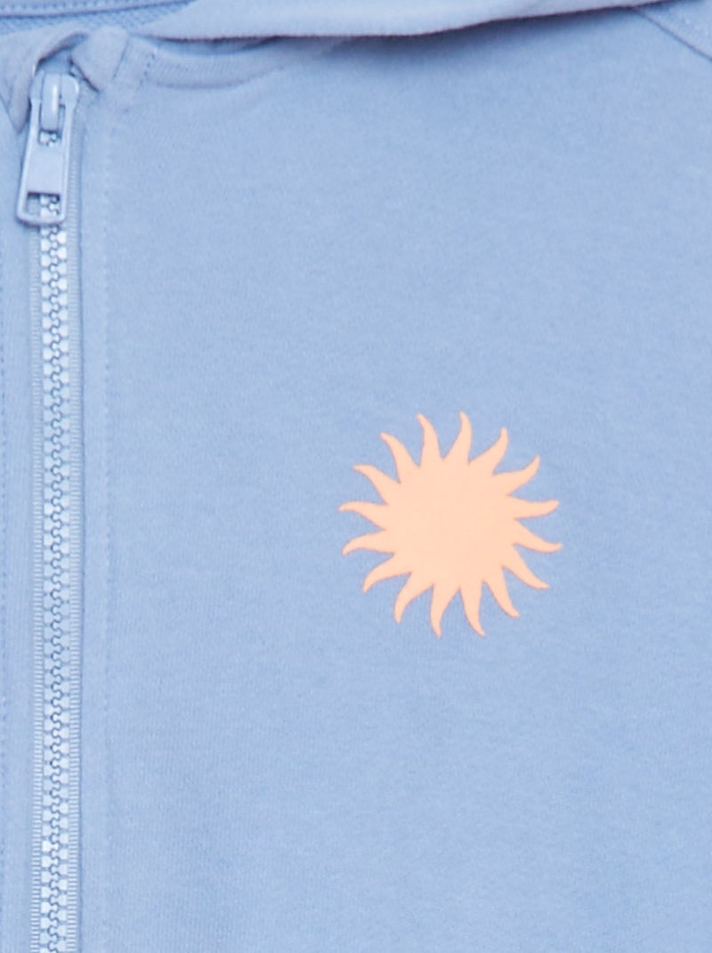 Sudadera con cremallera y capucha corte loose AZUL - Kiabi