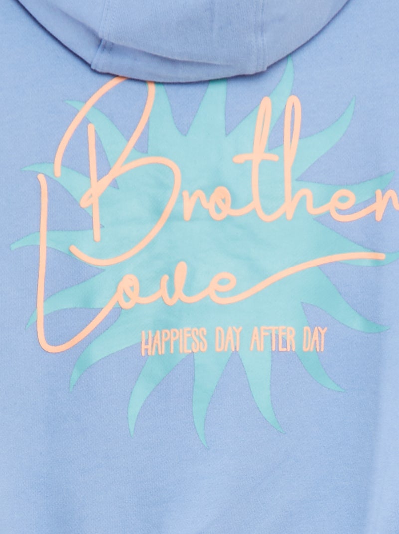 Sudadera con cremallera y capucha corte loose AZUL - Kiabi