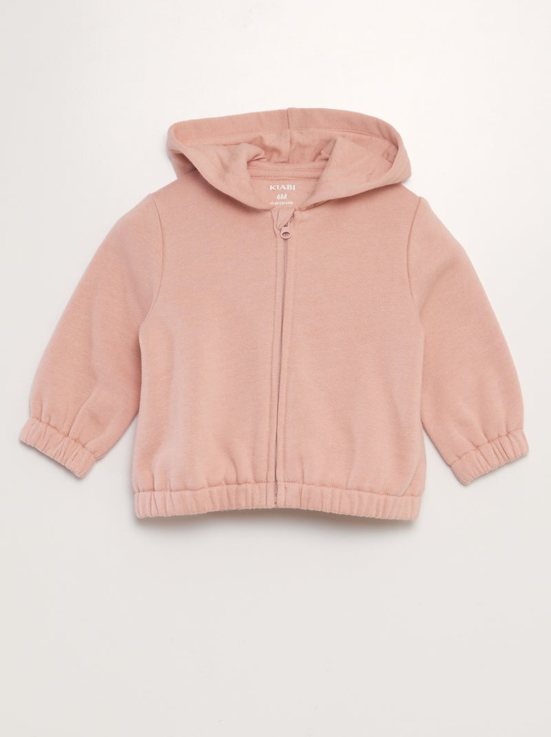 Sudadera con cremallera y capucha de chándal cálido ROSA - Kiabi