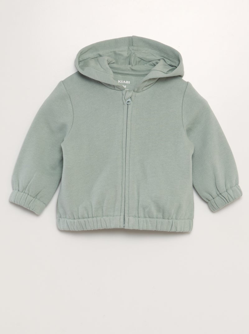 Sudadera con cremallera y capucha de chándal cálido VERDE - Kiabi