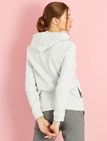 Sudadera con cremallera y capucha de felpa ligera - Kiabi