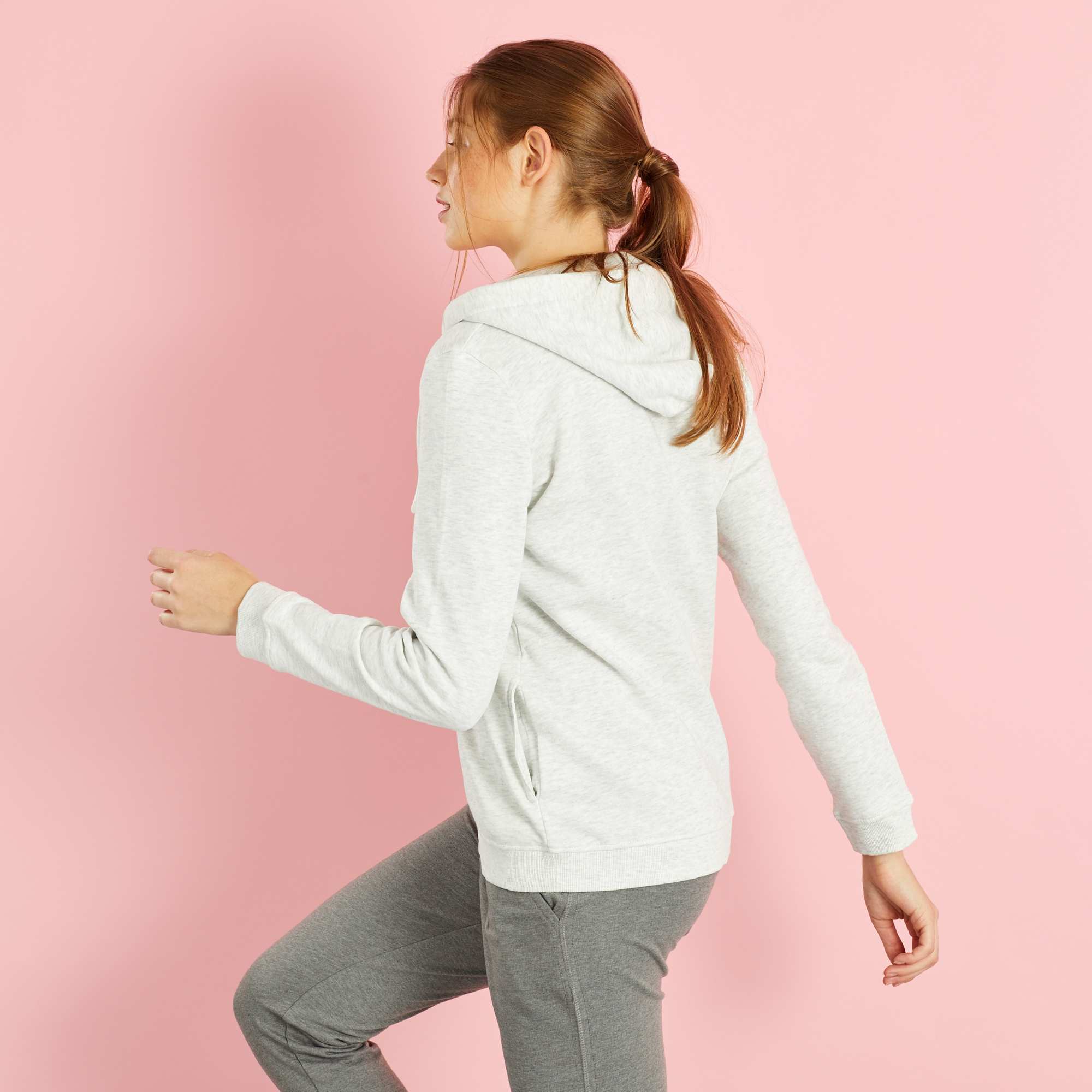 Sudadera con cremallera y capucha de felpa ligera Mujer talla 34 a 48 Sudadera con cremallera y capucha de felpa ligera Mujer talla 34 a 48
