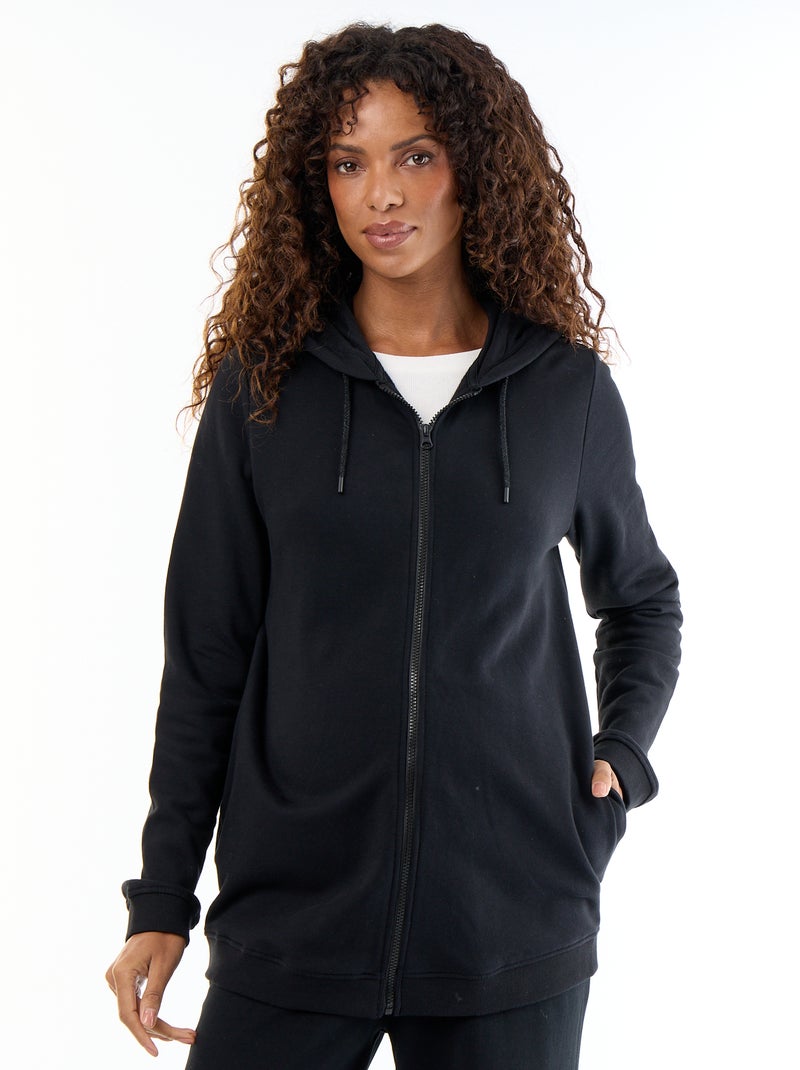 Sudadera con cremallera y capucha de lactancia Negro - Kiabi