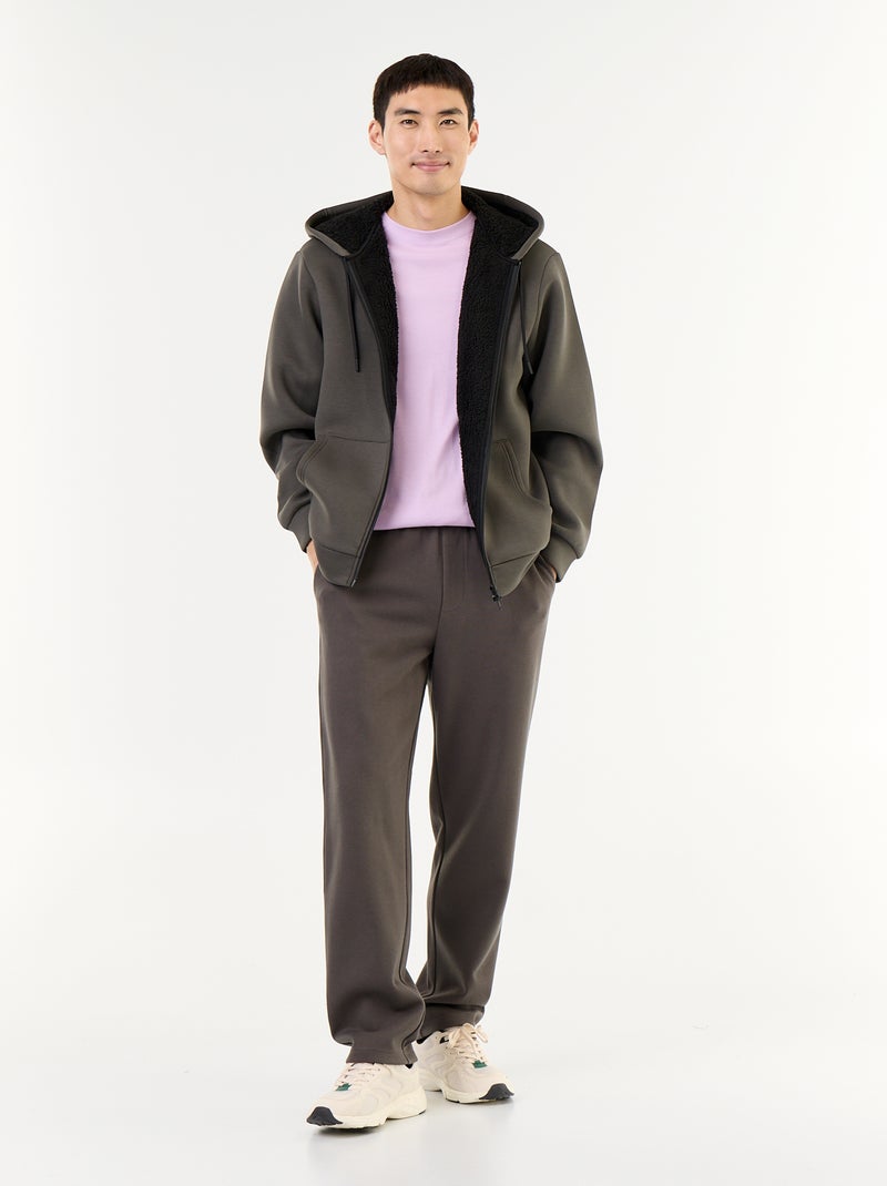 Sudadera con cremallera y capucha de neopreno Kaki - Kiabi