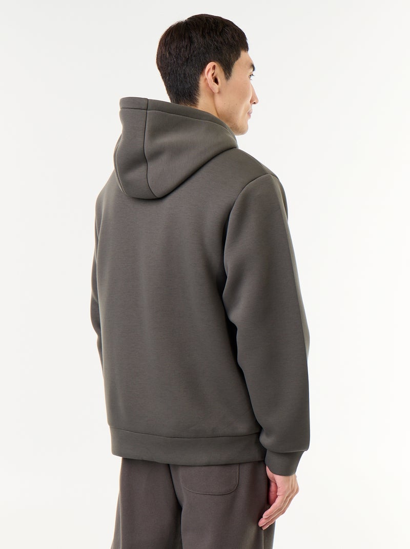 Sudadera con cremallera y capucha de neopreno Kaki - Kiabi