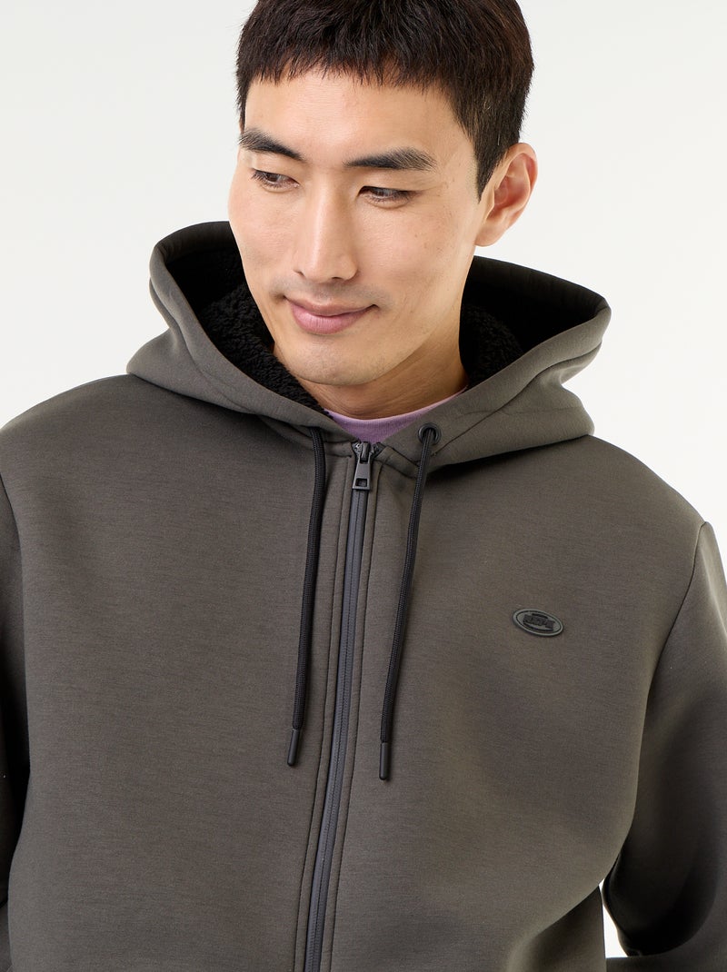Sudadera con cremallera y capucha de neopreno Kaki - Kiabi