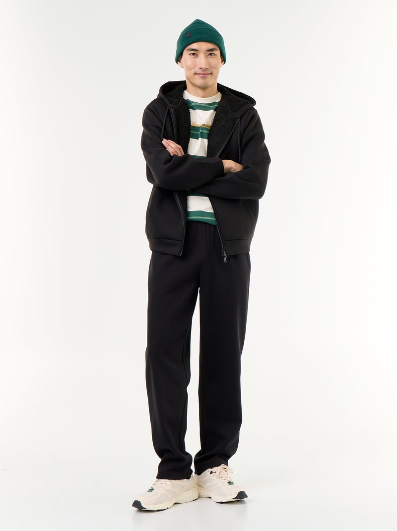 Sudadera con cremallera y capucha de neopreno Negro - Kiabi