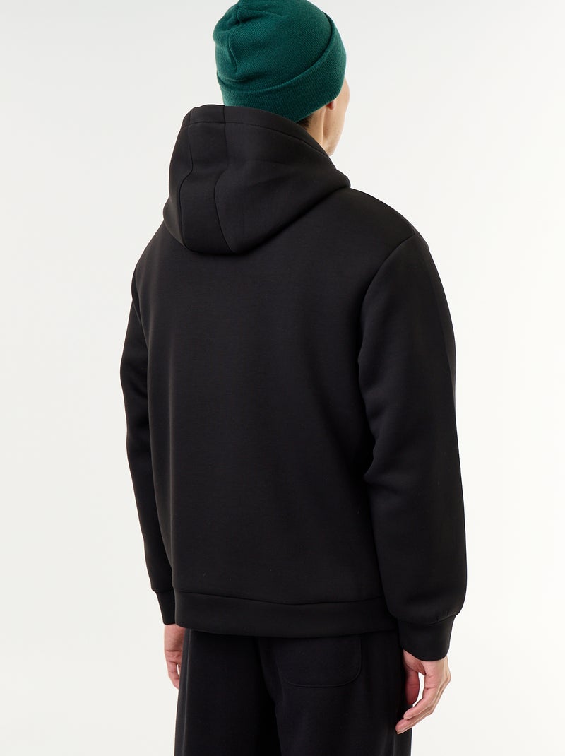 Sudadera con cremallera y capucha de neopreno Negro - Kiabi