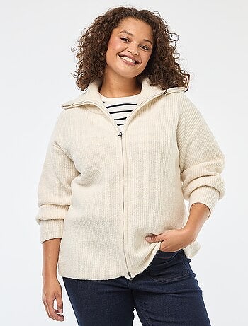 Sudadera con cremallera y capucha de punto tricot