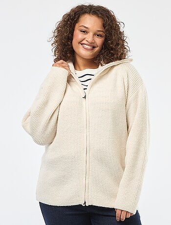 Sudadera con cremallera y capucha de punto tricot