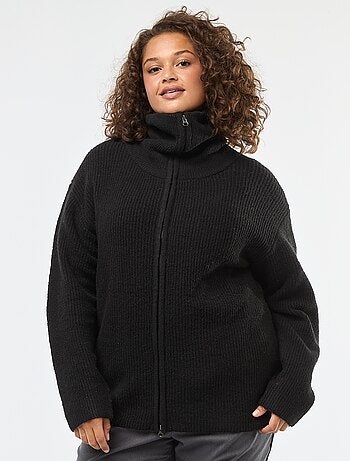 Sudadera con cremallera y capucha de punto tricot