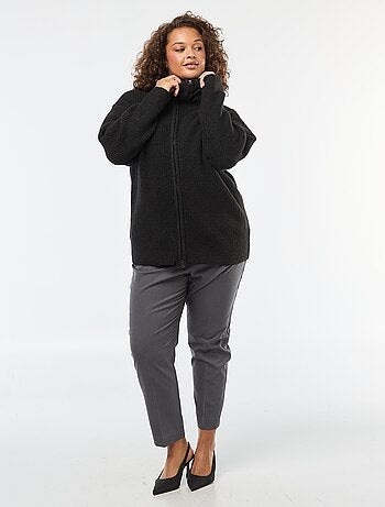 Sudadera con cremallera y capucha de punto tricot