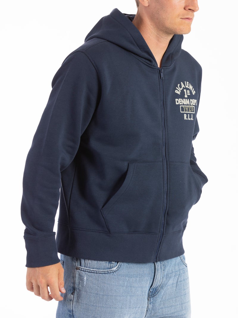 Sudadera con cremallera y capucha DJANGO 'Rica Lewis' Azul - Kiabi