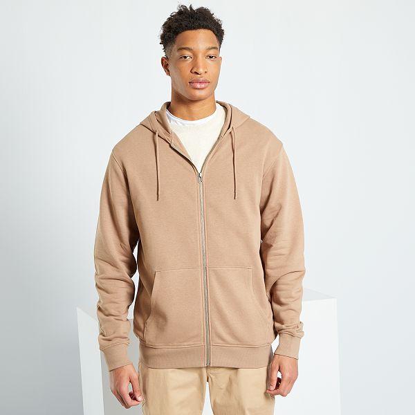Sudadera con cremallera y capucha eco-concepción +1,90 m Hombre de más de  1'90m - BEIGE - Kiabi - 15,00€