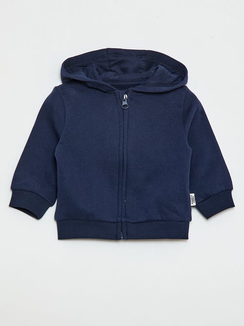 Sudadera con cremallera y capucha en felpa perchada - Kiabi