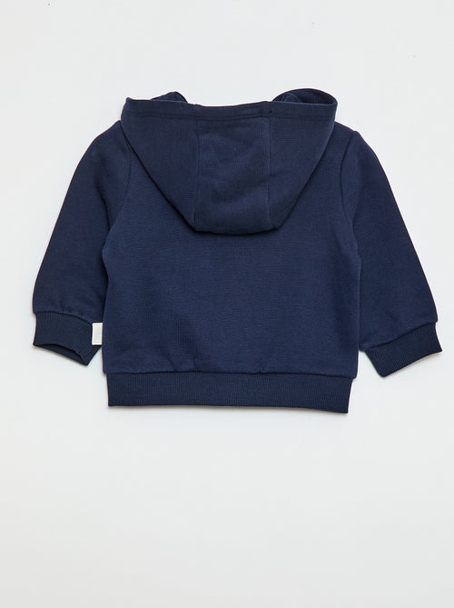 Sudadera con cremallera y capucha en felpa perchada - Kiabi