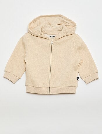 Sudadera con cremallera y capucha en felpa perchada
