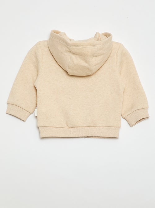 Sudadera con cremallera y capucha en felpa perchada - Kiabi