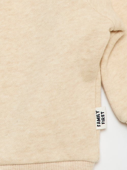 Sudadera con cremallera y capucha en felpa perchada - Kiabi