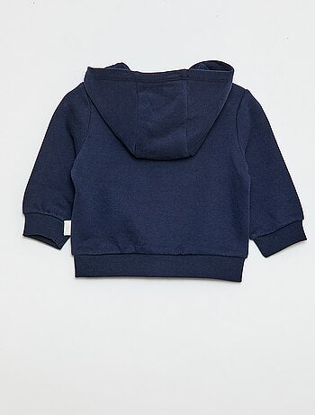 Sudadera con cremallera y capucha en felpa perchada
