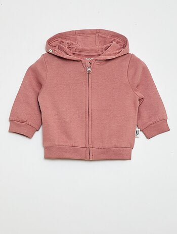 Sudadera con cremallera y capucha en felpa perchada