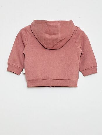 Sudadera con cremallera y capucha en felpa perchada