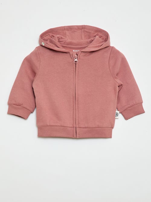 Sudadera con cremallera y capucha en felpa perchada - Kiabi