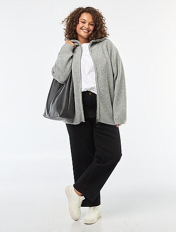 Sudadera con cremallera y capucha de punto tricot