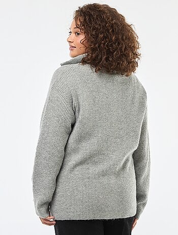 Sudadera con cremallera y capucha de punto tricot