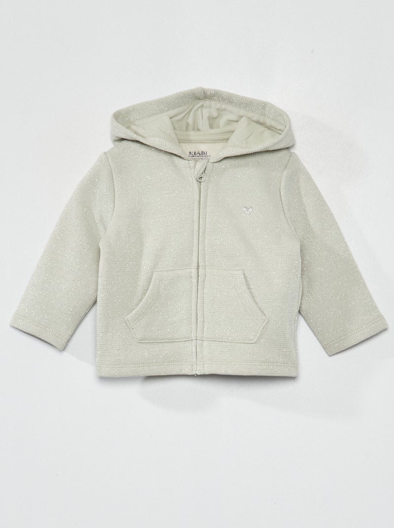 Sudadera con cremallera y capucha estampada AZUL - Kiabi