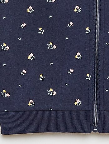 Sudadera con cremallera y capucha estampada