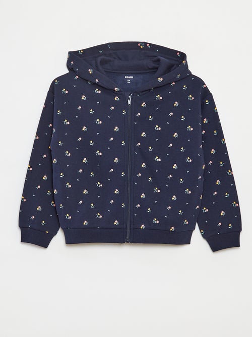 Sudadera con cremallera y capucha estampada - Kiabi