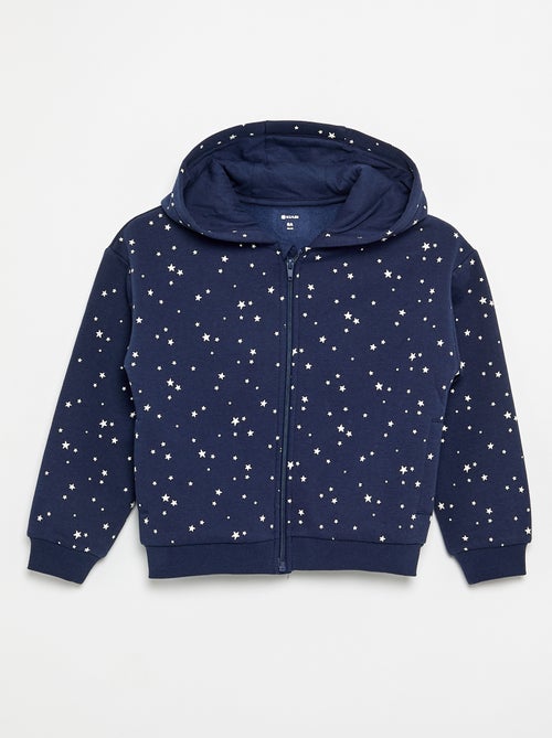 Sudadera con cremallera y capucha estampada - Kiabi