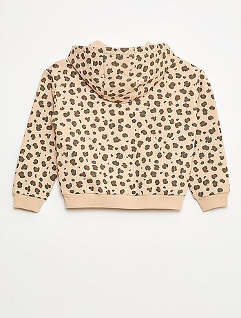 Sudadera con cremallera y capucha estampada
