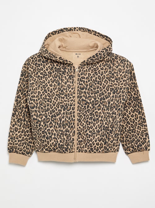 Sudadera con cremallera y capucha estampada - Kiabi