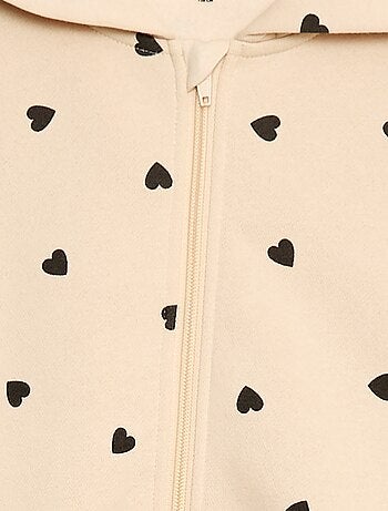 Sudadera con cremallera y capucha estampada