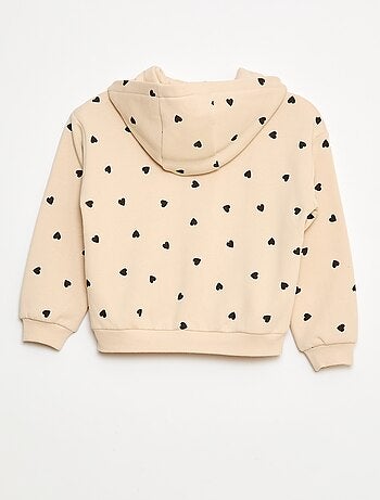 Sudadera con cremallera y capucha estampada