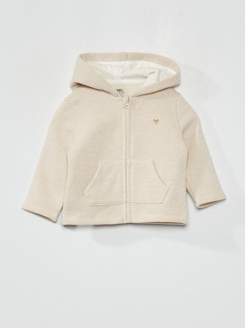 Sudadera con cremallera y capucha estampada BLANCO - Kiabi