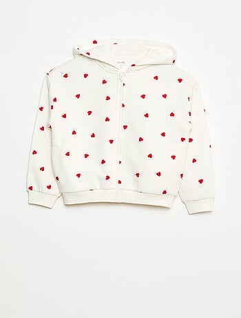 Sudadera con cremallera y capucha estampada