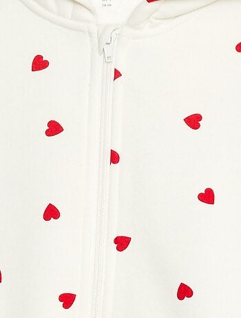 Sudadera con cremallera y capucha estampada