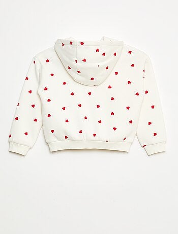 Sudadera con cremallera y capucha estampada